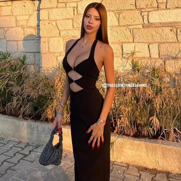 ZARA Blogger Fave!!! Viral Black Cutout Midi Dress NWT – Iconic Style 🖤 - Picture 12 of 16